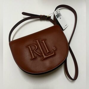Ralph Lauren Cognac Brown Leather Shoulder Bag